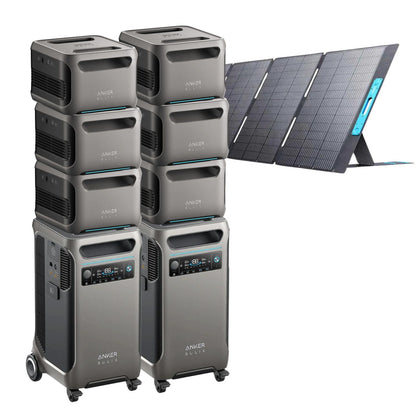 2 Anker SOLIX F3800 with 6 Expansion Battery and 1 400W Solar Panels