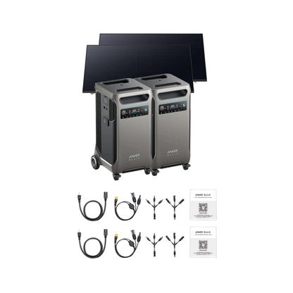 2 x SOLIX F3800 + Double Power Hub + 2 x 410 W Rigid Solar Panel Inclusions