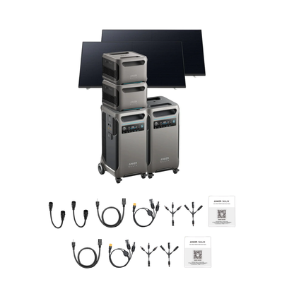 2 x SOLIX F3800 + Double Power Hub + 2 x Expansion Battery + 2 x 410W Rigid Solar Panel Inclusions 