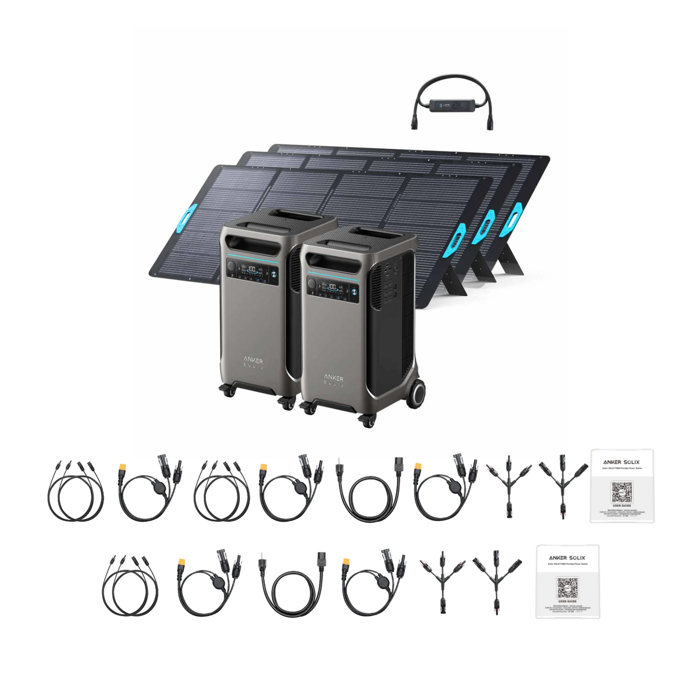 2 x SOLIX F3800 + Double Power Hub + 3 x 400W Portable Solar Panel Inclusions