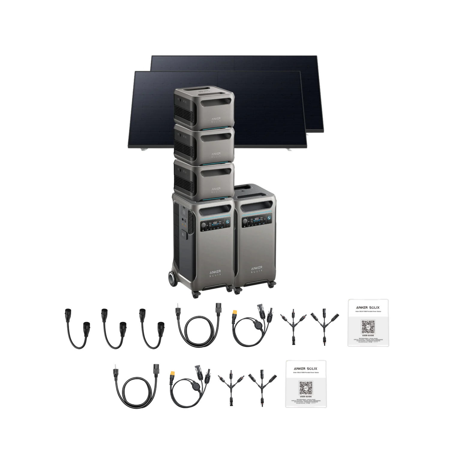 2 x SOLIX F3800 + Double Power Hub + 3 x Expansion Battery + 2 x 410W Rigid Solar Panel Inclusions 