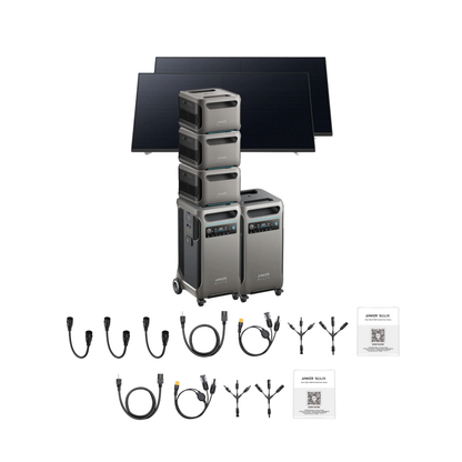 2 x SOLIX F3800 + Double Power Hub + 3 x Expansion Battery + 2 x 410W Rigid Solar Panel Inclusions 