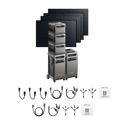 2 x SOLIX F3800 + Double Power Hub + 3 x Expansion Battery + 4 x 410W Rigid Solar Panel Inclusions 