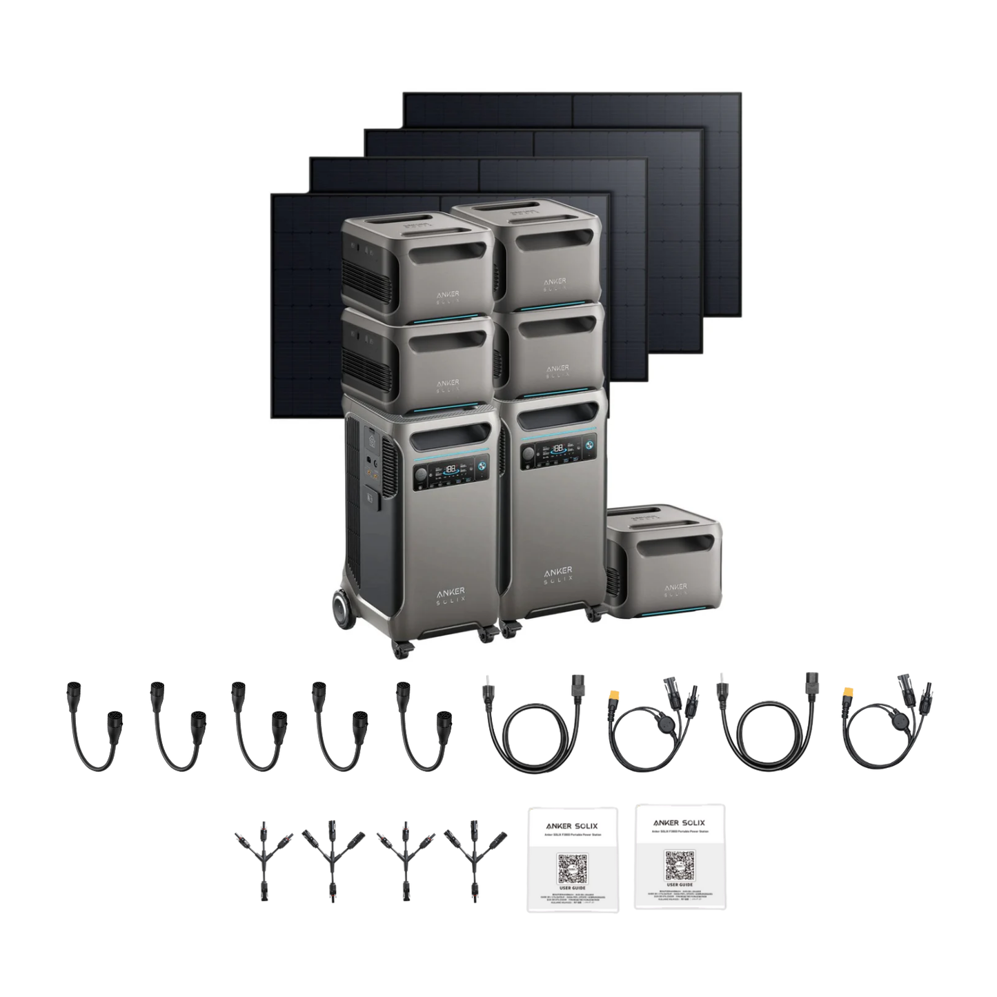 2 x SOLIX F3800 + Double Power Hub + 5 x Expansion Battery + 4 x 410W Rigid Solar Panel Inclusions 