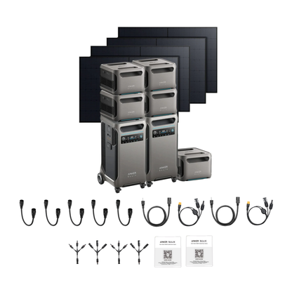 2 x SOLIX F3800 + Double Power Hub + 5 x Expansion Battery + 4 x 410W Rigid Solar Panel Inclusions 