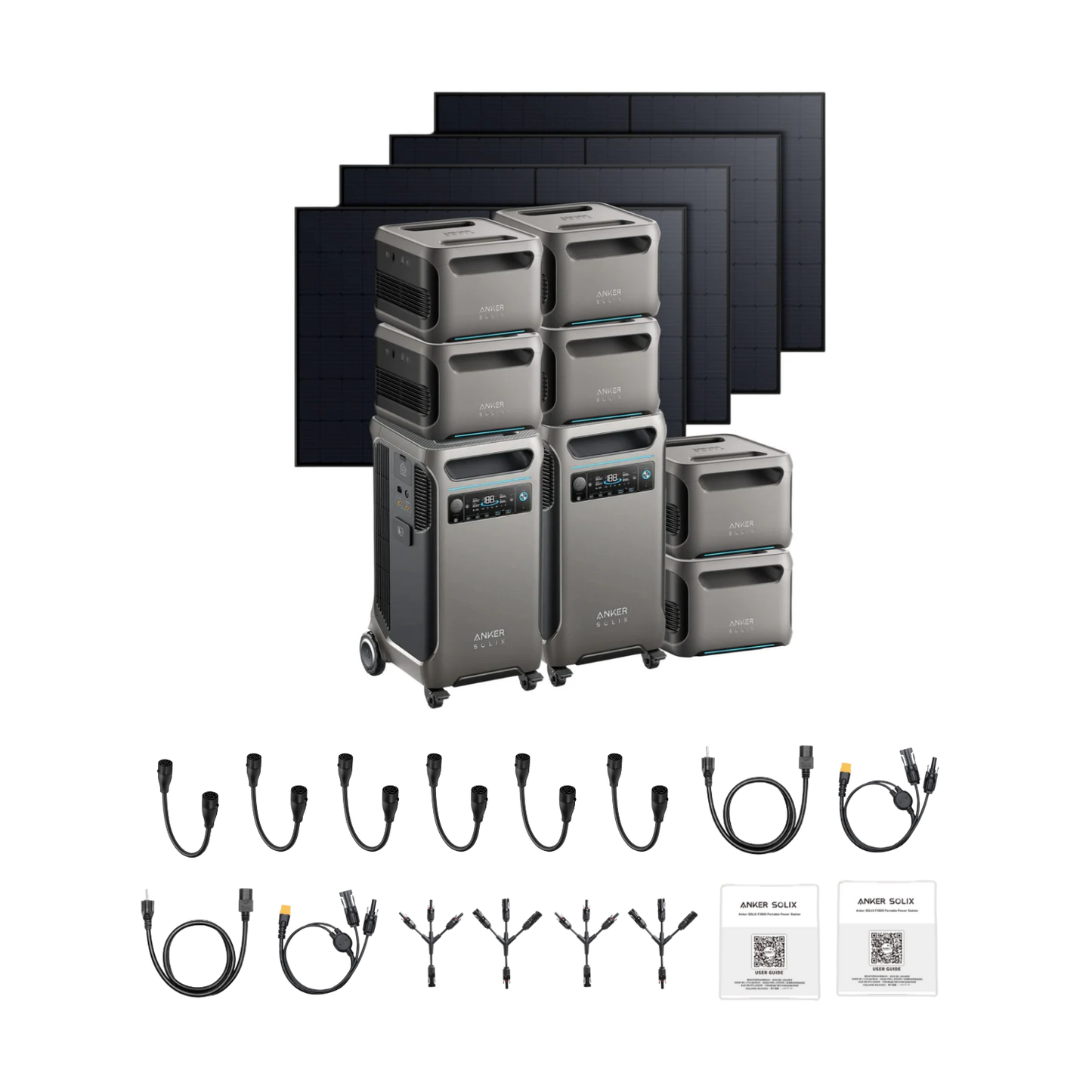 2 x SOLIX F3800 + Double Power Hub + 6 x Expansion Battery + 4 x 410W Rigid Solar Panel Inclusions 