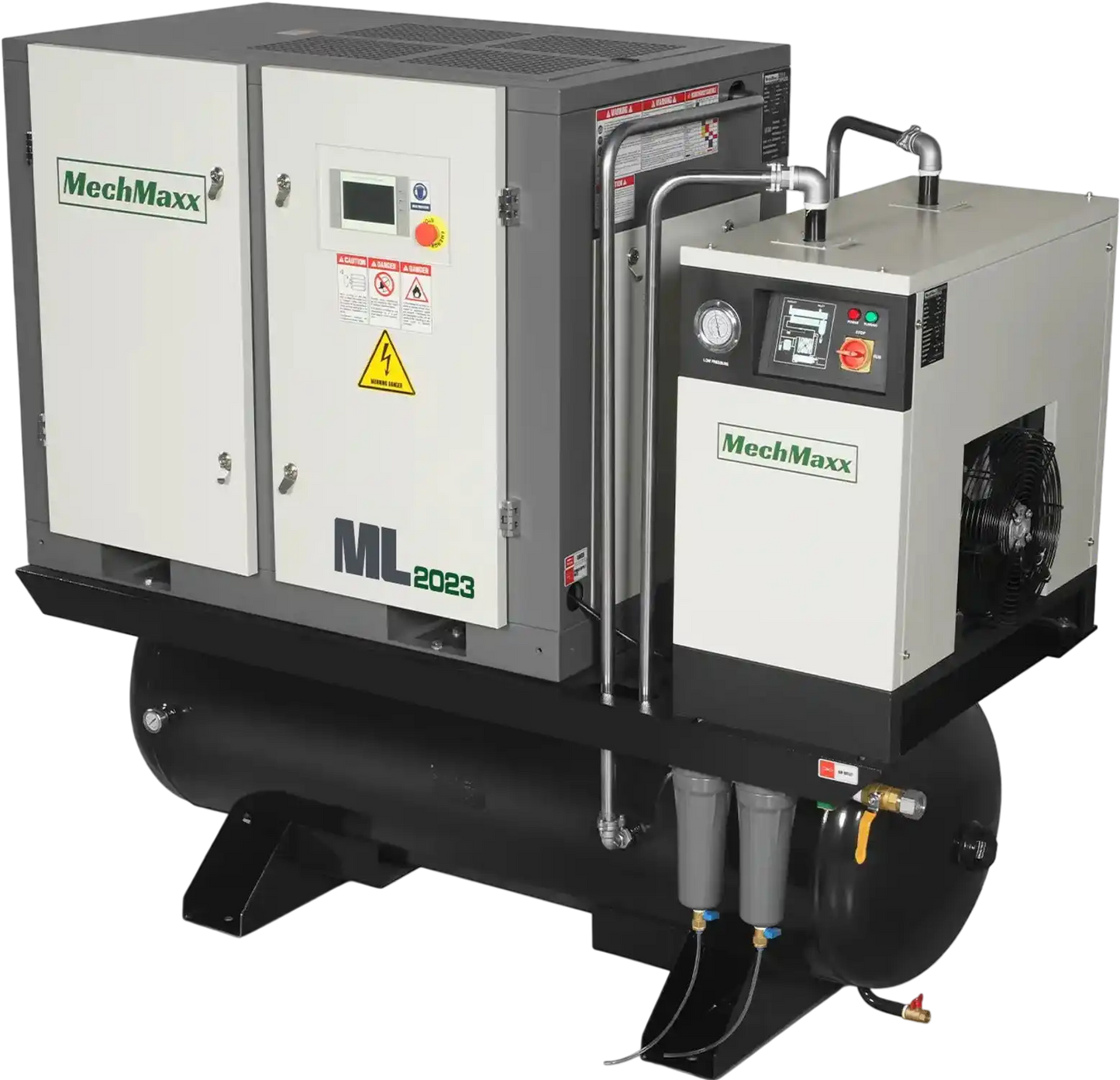 MechMaxx ML20 Air Compressor 20HP Combined Rotary Screw with Dryer 105-Gal ASME Tank 78 CFM 116 PSI 230V 3-Phase Industrial Grade New