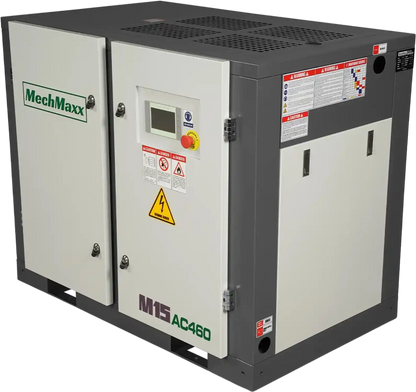 MechMaxx M15AC460 Rotary Screw Air Compressor 15HP 45 CFM 116 PSI 460V 3-Phase Industrial-Grade New