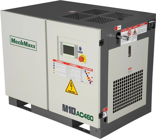 MechMaxx M10AC460 Rotary Screw Air Compressor 10HP 32 CFM 116 PSI 460V 3-Phase Industrial-Grade New