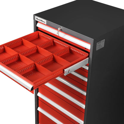 MechMaxx MD59A9 Tool Box Heavy Duty Modular 9 Drawer Cabinet Tool Storage Organizer Steel Construction 59" H x 28.5" W x 28.5" D New