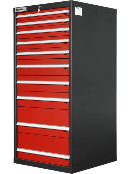MechMaxx MD59A10 Tool Box Heavy Duty Modular 10 Drawer Cabinet Tool Storage Organizer Steel Construction 59" H x 28.5" W x 28.5" D New