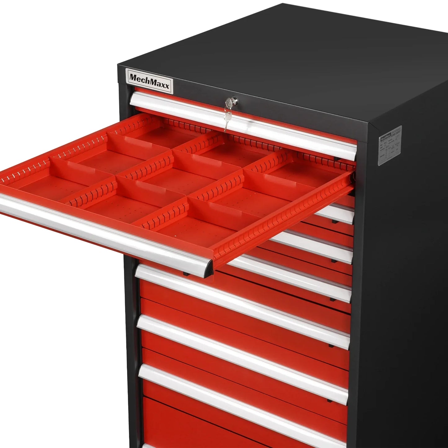 MechMaxx MD59A10 Tool Box Heavy Duty Modular 10 Drawer Cabinet Tool Storage Organizer Steel Construction 59" H x 28.5" W x 28.5" D New