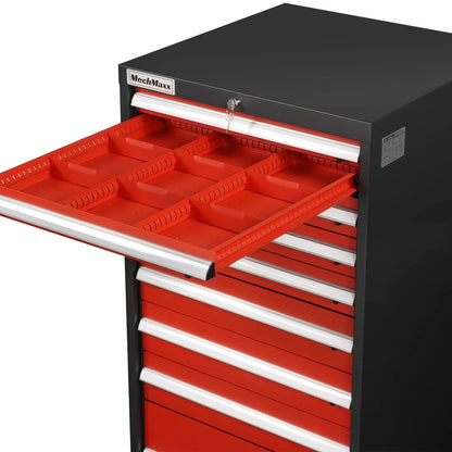 MechMaxx MD59A10 Tool Box Heavy Duty Modular 10 Drawer Cabinet Tool Storage Organizer Steel Construction 59" H x 28.5" W x 28.5" D New