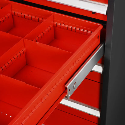 MechMaxx MD59A11 Tool Box Heavy Duty Modular 11 Drawer Cabinet Tool Storage Organizer Steel Construction 59" H x 28.5" W x 28.5" D New