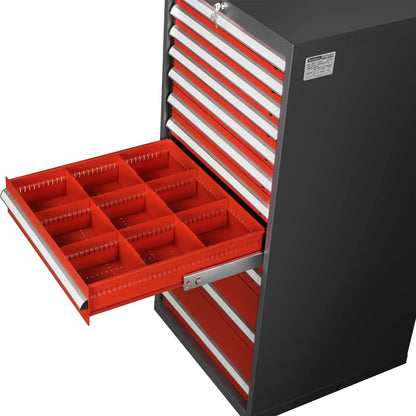 MechMaxx MD59A11 Tool Box Heavy Duty Modular 11 Drawer Cabinet Tool Storage Organizer Steel Construction 59" H x 28.5" W x 28.5" D New