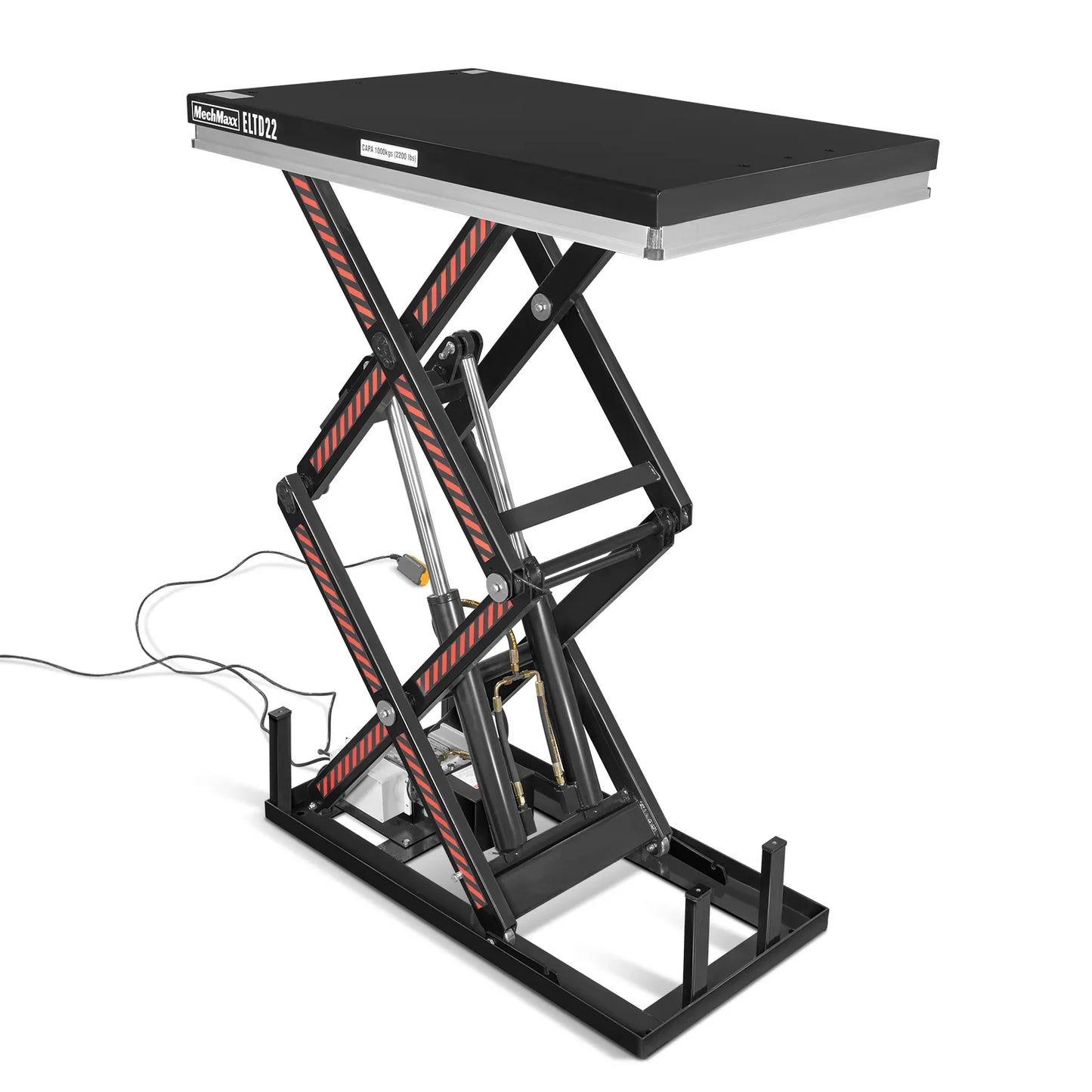 MechMaxx ELTD22 Lift Table 2200 lbs Capacity Stationary Electric Hydraulic Double Scissor 51.2" x 32.3" Platform 70.1" Lift Height UL Certified Motor New