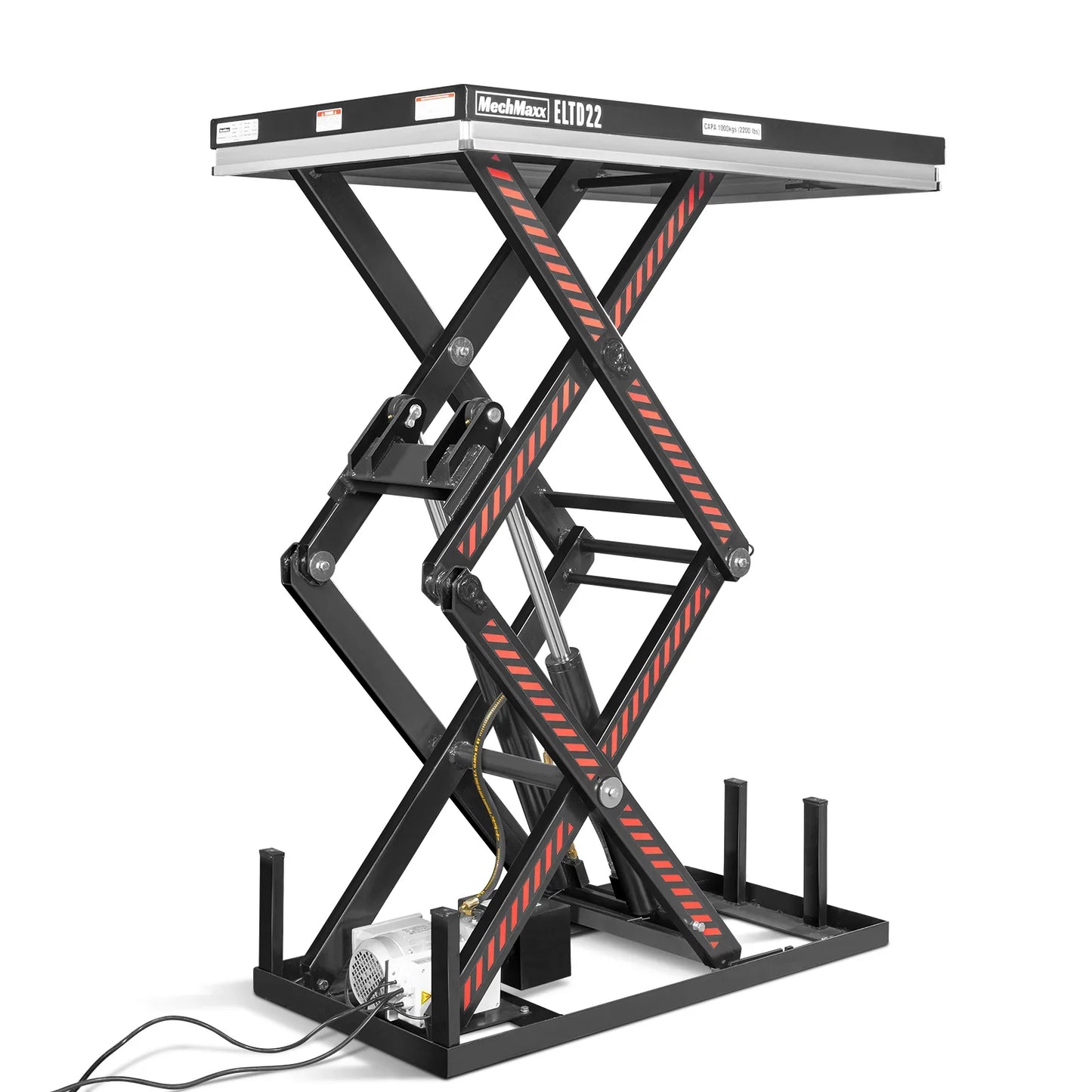 MechMaxx ELTD22 Lift Table 2200 lbs Capacity Stationary Electric Hydraulic Double Scissor 51.2" x 32.3" Platform 70.1" Lift Height UL Certified Motor New