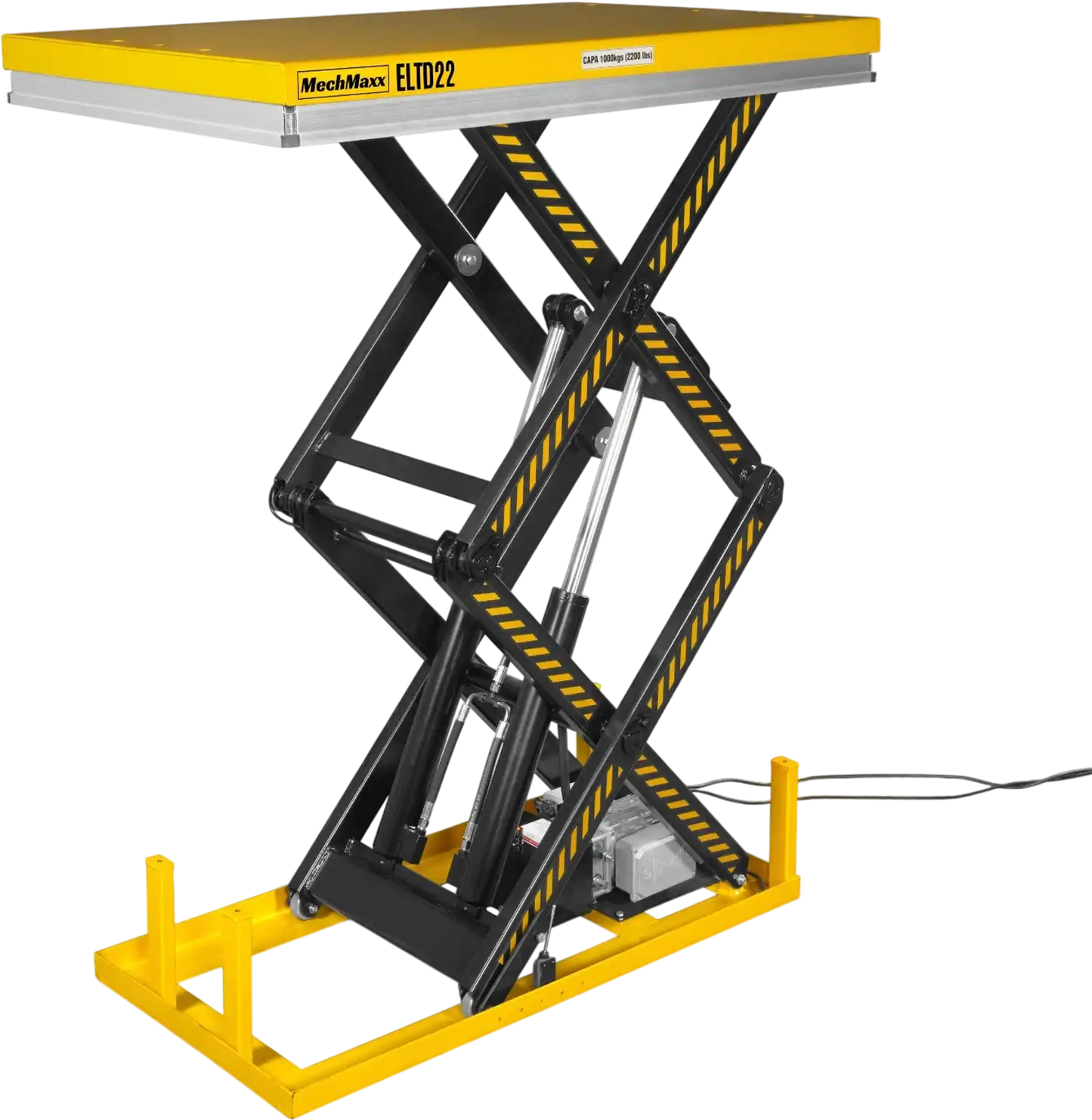 MechMaxx ELTD22 Lift Table 2200 lbs Capacity Stationary Electric Hydraulic Double Scissor 51.2" x 32.3" Platform 70.1" Lift Height UL Certified Motor New