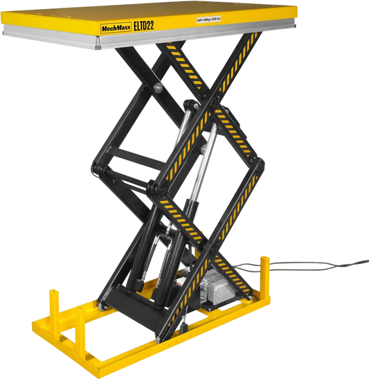 MechMaxx ELTD22 Lift Table 2200 lbs Capacity Stationary Electric Hydraulic Double Scissor 51.2" x 32.3" Platform 70.1" Lift Height UL Certified Motor New