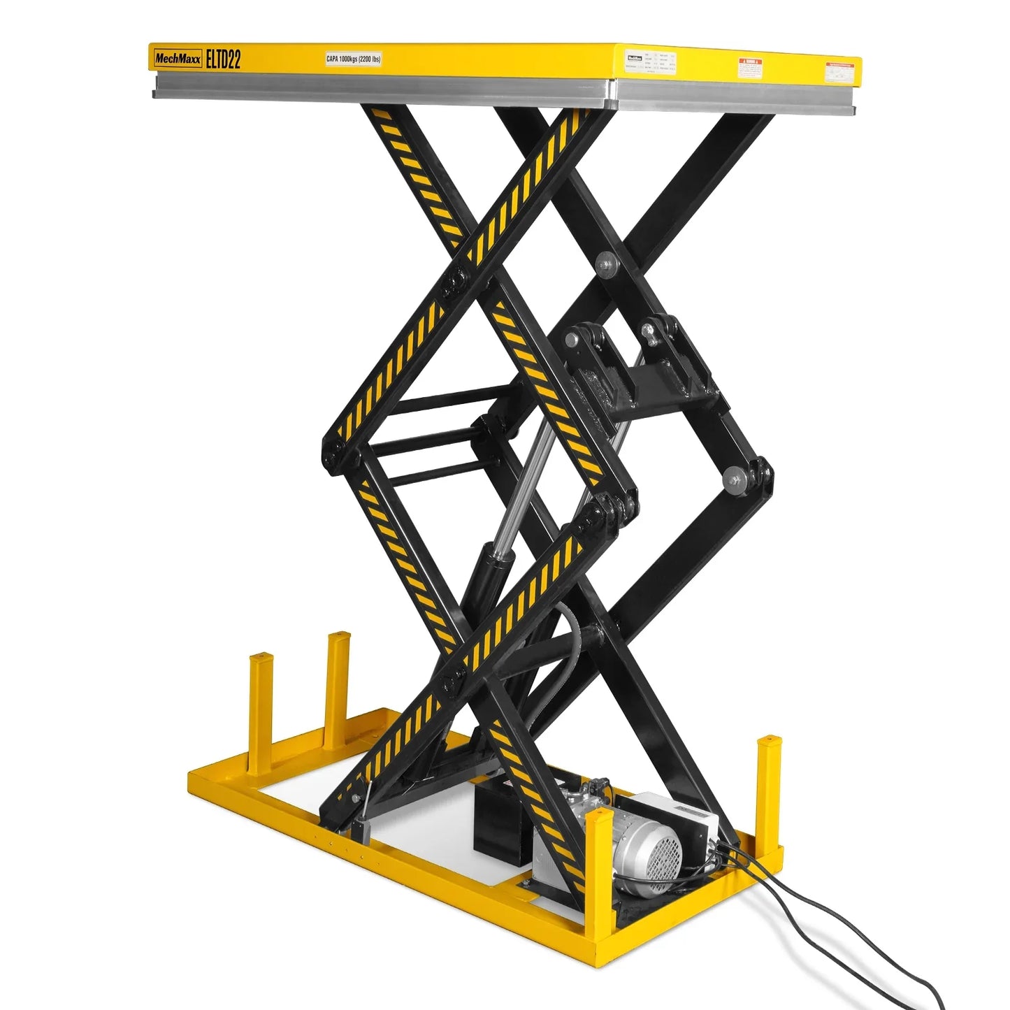 MechMaxx ELTD22 Lift Table 2200 lbs Capacity Stationary Electric Hydraulic Double Scissor 51.2" x 32.3" Platform 70.1" Lift Height UL Certified Motor New