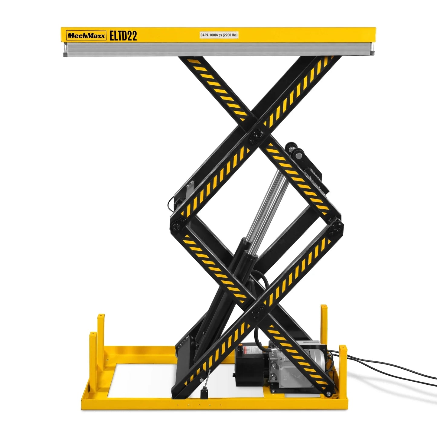 MechMaxx ELTD22 Lift Table 2200 lbs Capacity Stationary Electric Hydraulic Double Scissor 51.2" x 32.3" Platform 70.1" Lift Height UL Certified Motor New