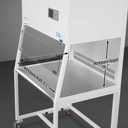 MechMaxx CB-V1 Clean Bench 33.9" Wide Vertical Laminar Flow HEPA Filtration UV Sterilization ISO Class 5 New