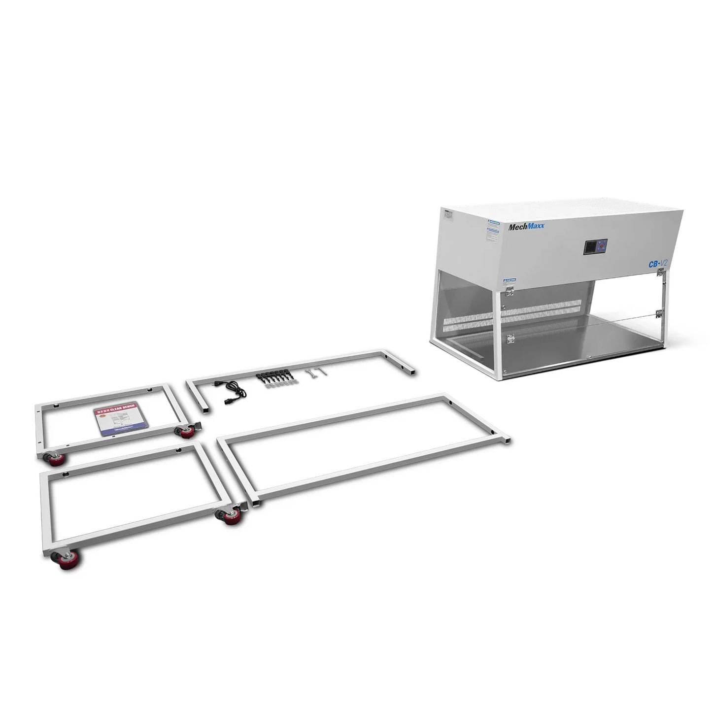 MechMaxx CB-V2 Laminar Flow Clean Bench 53.5" Wide Vertical HEPA Filtration UV Sterilization ISO Class 5 New