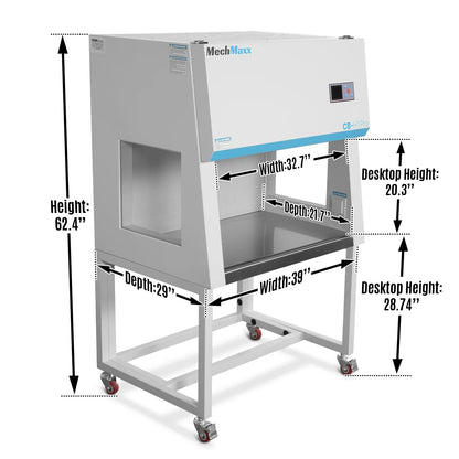 MechMaxx CB-H1Pro Laminar Flow Clean Bench 39" Wide Horizontal HEPA Filtration UV Sterilization ISO Class 5 New