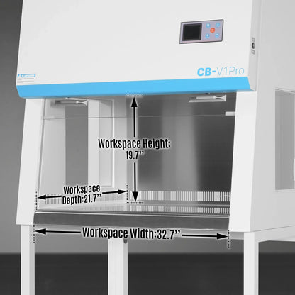 MechMaxx CB-V1Pro Laminar Flow Clean Bench 39" Wide Vertical HEPA Filtration UV Sterilization ISO Class 5 New
