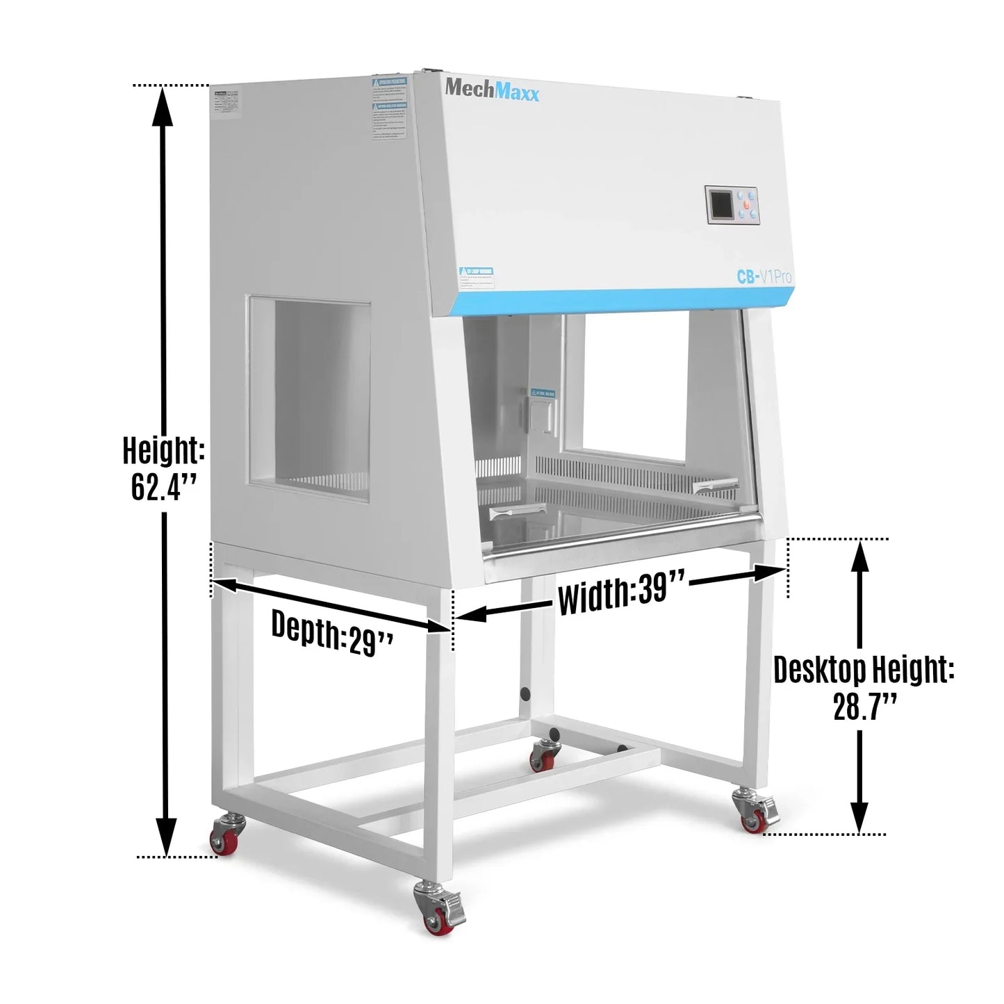 MechMaxx CB-V1Pro Laminar Flow Clean Bench 39" Wide Vertical HEPA Filtration UV Sterilization ISO Class 5 New