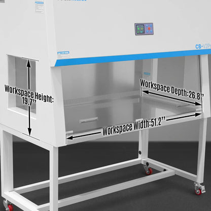 MechMaxx CB-V2Pro Laminar Flow Clean Bench 57.5" Wide Vertical HEPA Filtration UV Sterilization ISO Class 5 New