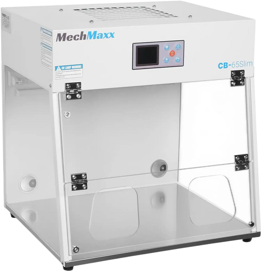 MechMaxx CB-65Slim Laminar Flow Clean Bench 26" Wide Desktop Vertical HEPA Filtration UV Sterilization ISO Class 5 New