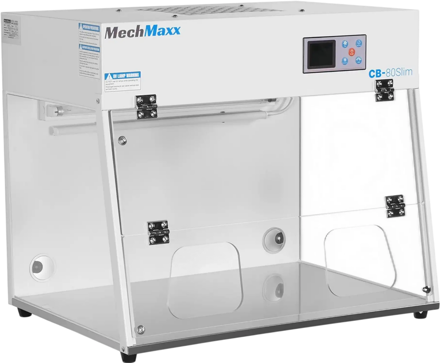 MechMaxx CB-80Slim Laminar Flow Clean Bench 31.9" Wide Desktop Vertical HEPA Filtration UV Sterilization ISO Class 5 New