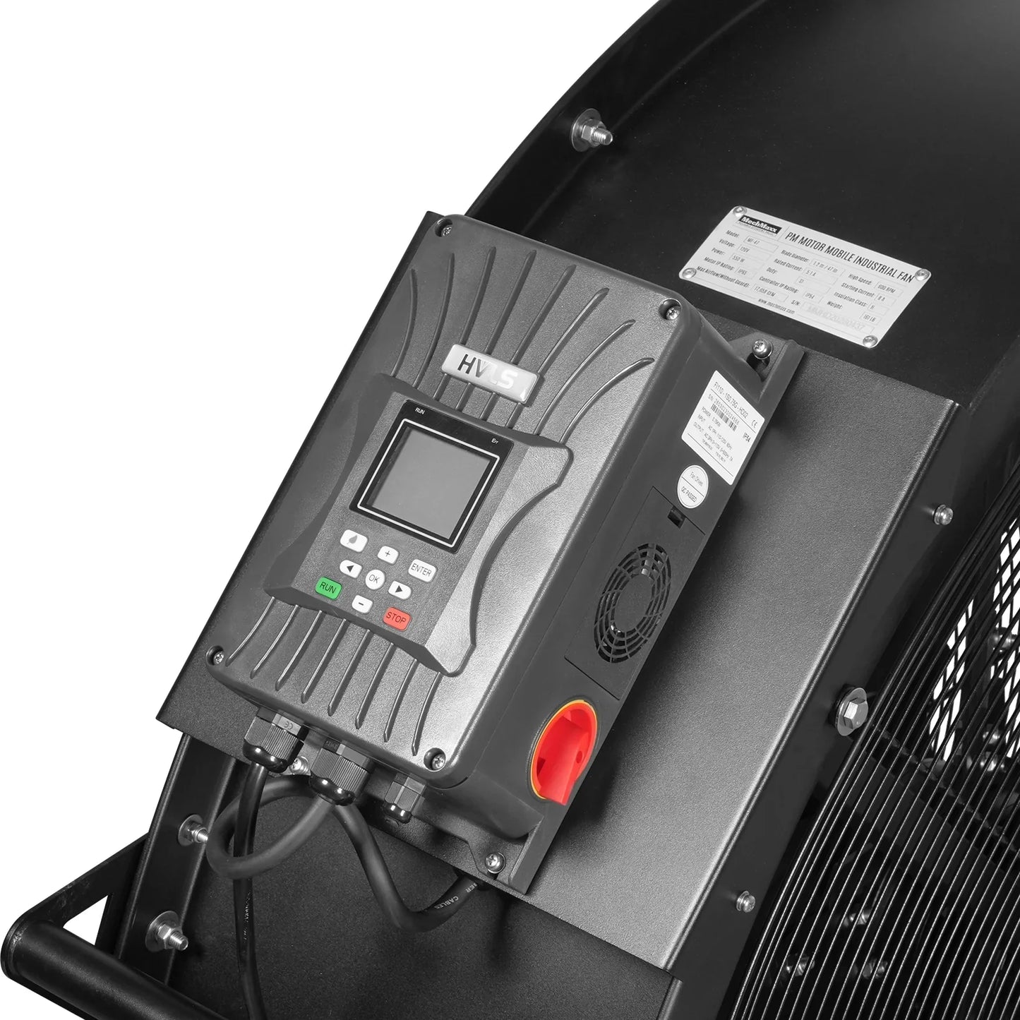 MechMaxx MF-47 Industrial Fan 47" Portable Variable Speed High-Efficiency PMSM Motor Mobile High Volume Floor Fan for Warehouse Workshop Gym New