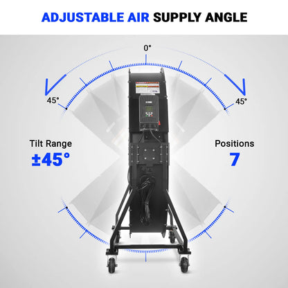 MechMaxx MF-59T Industrial Fan 59" Portable Tiltable Mobile High Volume Floor Fan Variable High-Efficiency PMSM Motor Warehouse Workshop Gym New