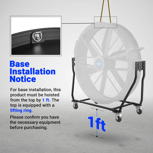 MechMaxx MF-59T Industrial Fan 59" Portable Tiltable Mobile High Volume Floor Fan Variable High-Efficiency PMSM Motor Warehouse Workshop Gym New
