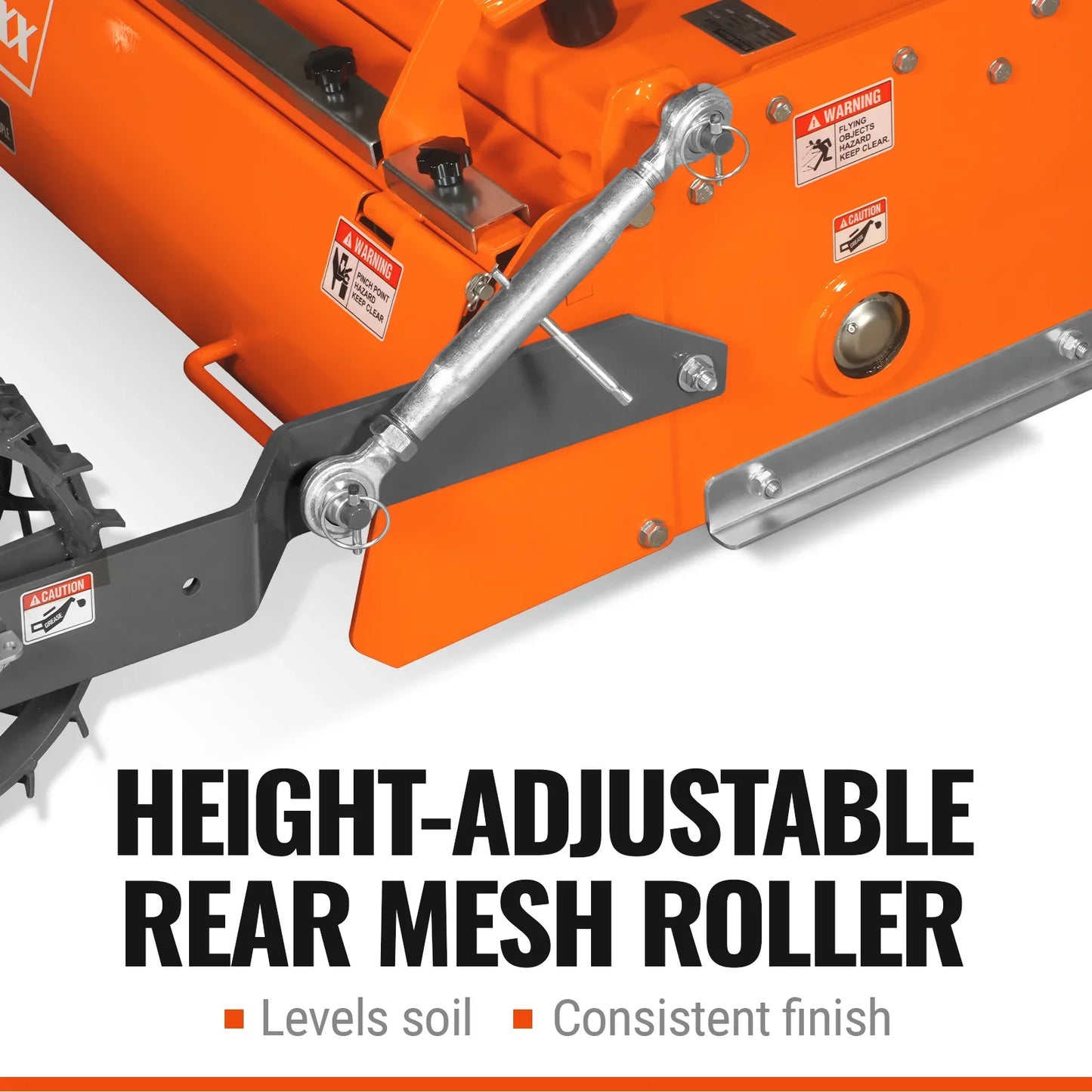 MechMaxx RSB65 Rotary Tiller 65" Stone Burier Reverse Rotary Tiller 3 Point Hitch Cat.1 Chain Drive PTO Shaft Included Slip Clutch 30-55 HP New