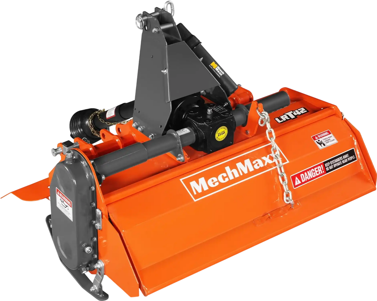 MechMaxx LRT42 Rotary Tiller 42" 3 Point Hitch Cat.1 Chain Drive PTO Shaft Included Shear Bolt 15-35 HP New
