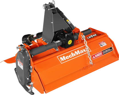 MechMaxx LRT42 Rotary Tiller 42" 3 Point Hitch Cat.1 Chain Drive PTO Shaft Included Shear Bolt 15-35 HP New