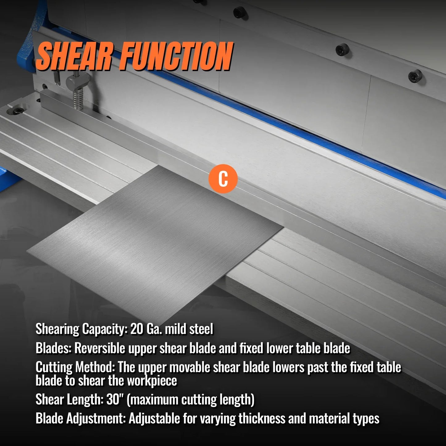 MechMaxx MMCB3016 3"-1 Sheet Metal Machine 30" Pan and Box Brake Slip Roll Shear Bending Machine 20 Gauge Mild Steel Adjustable Fingers Heavy Duty New