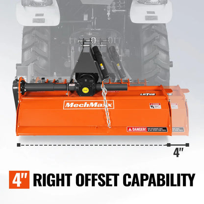 MechMaxx LRT48 Rotary Tiller 48" 3 Point Hitch Cat 1 Chain Drive PTO Shaft Included 18-35 HP New