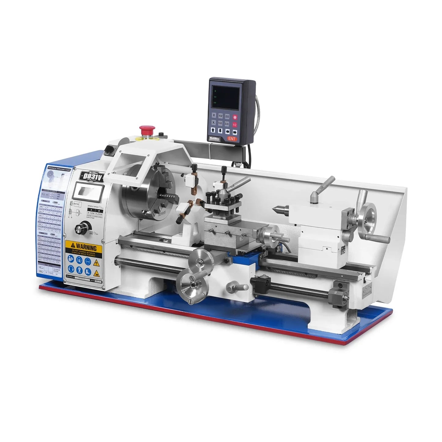 MechMaxx 0831VD Metal Lathe 8" x 16" Benchtop Mini Lathe DRO 1.5 HP Variable Speed 1.5" Spindle Bore New