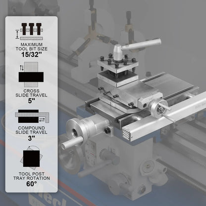 MechMaxx 1030V Metal Lathe 10 x 30" Benchtop Variable Speed High Precision Brushless Motor 1.5 HP 0-2000 RPM 1.5" Spindle Bore New