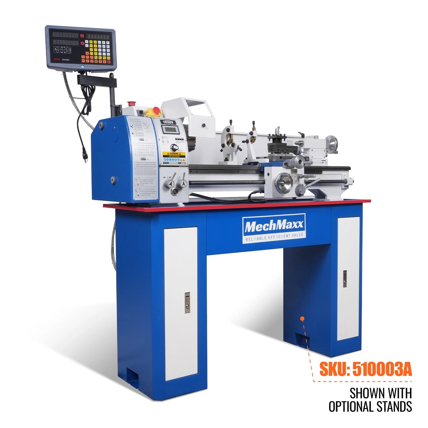 MechMaxx 1030VD Metal Lathe 10 x 30" Benchtop Variable Speed DRO 1.5 HP 0-2000 RPM High Precision 1.5" Spindle Bore New