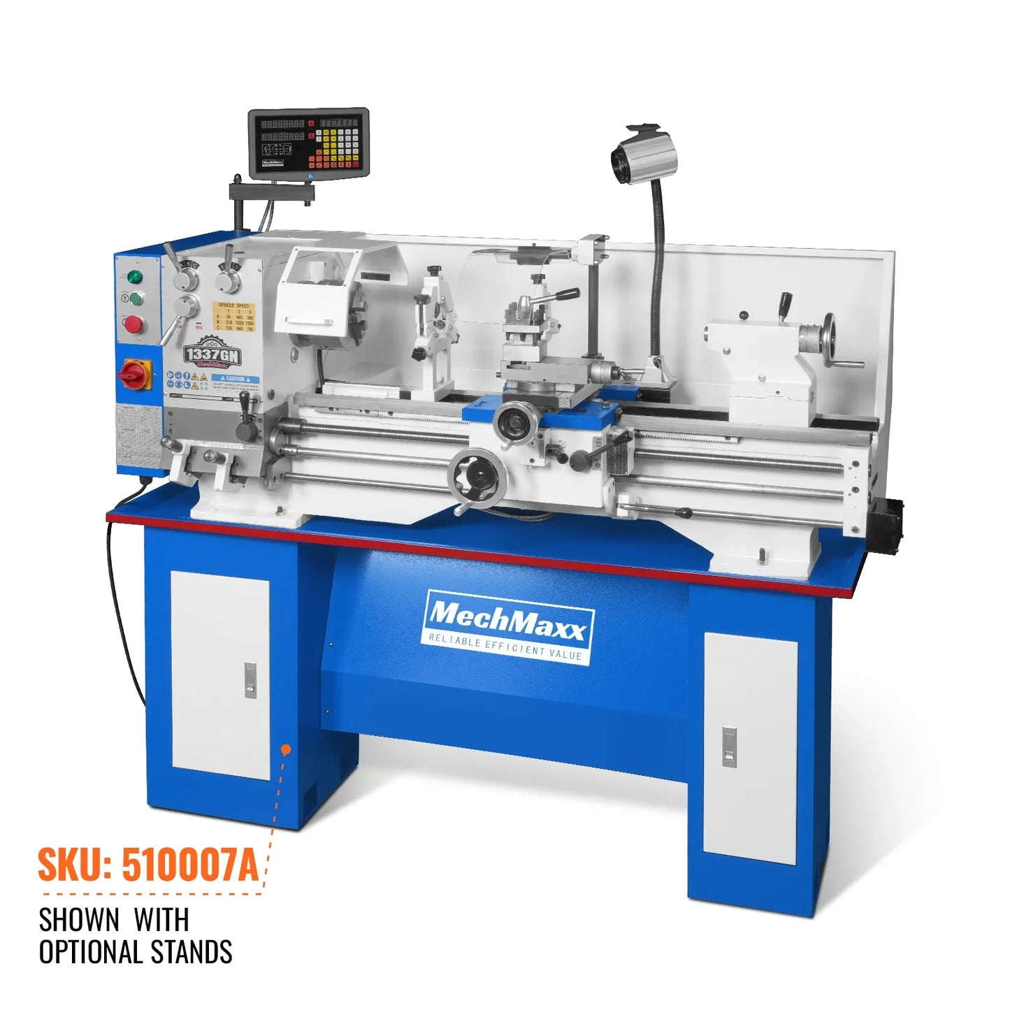 MechMaxx 1337G4 Metal Lathe 13 x 37" Industrial Heavy Duty Bench Full Norton Gear Box High Precision Variable Speed 1.5HP 64-1500 RPM New