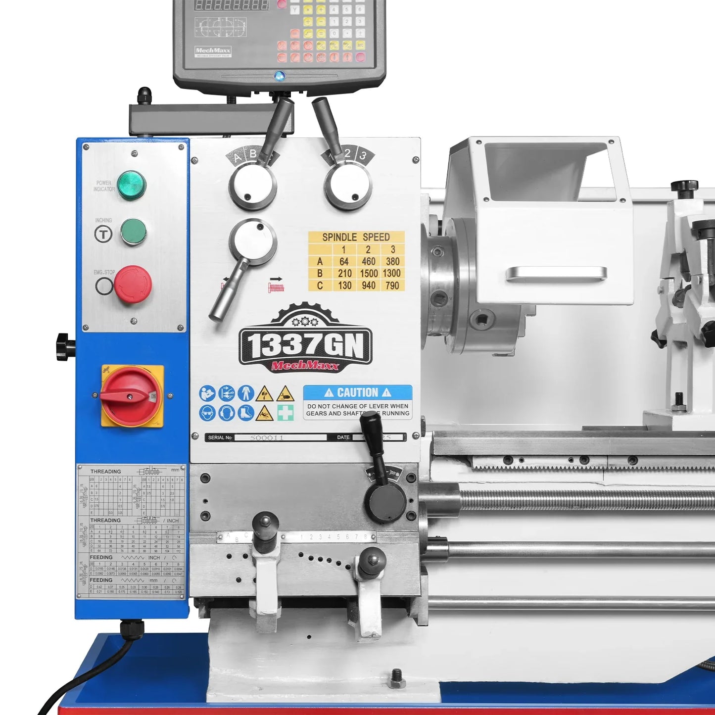 MechMaxx 1337G4 Metal Lathe 13 x 37" Industrial Heavy Duty Bench Full Norton Gear Box High Precision Variable Speed 1.5HP 64-1500 RPM New