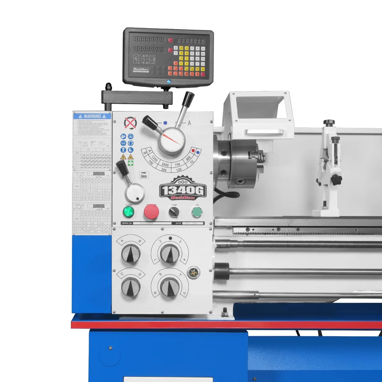 MechMaxx 1340G Metal Lathe 13 x 40" Industrial Heavy Duty Bench High Precision Variable Speed 2HP 70-2000 RPM Four-Axis Sliding System New