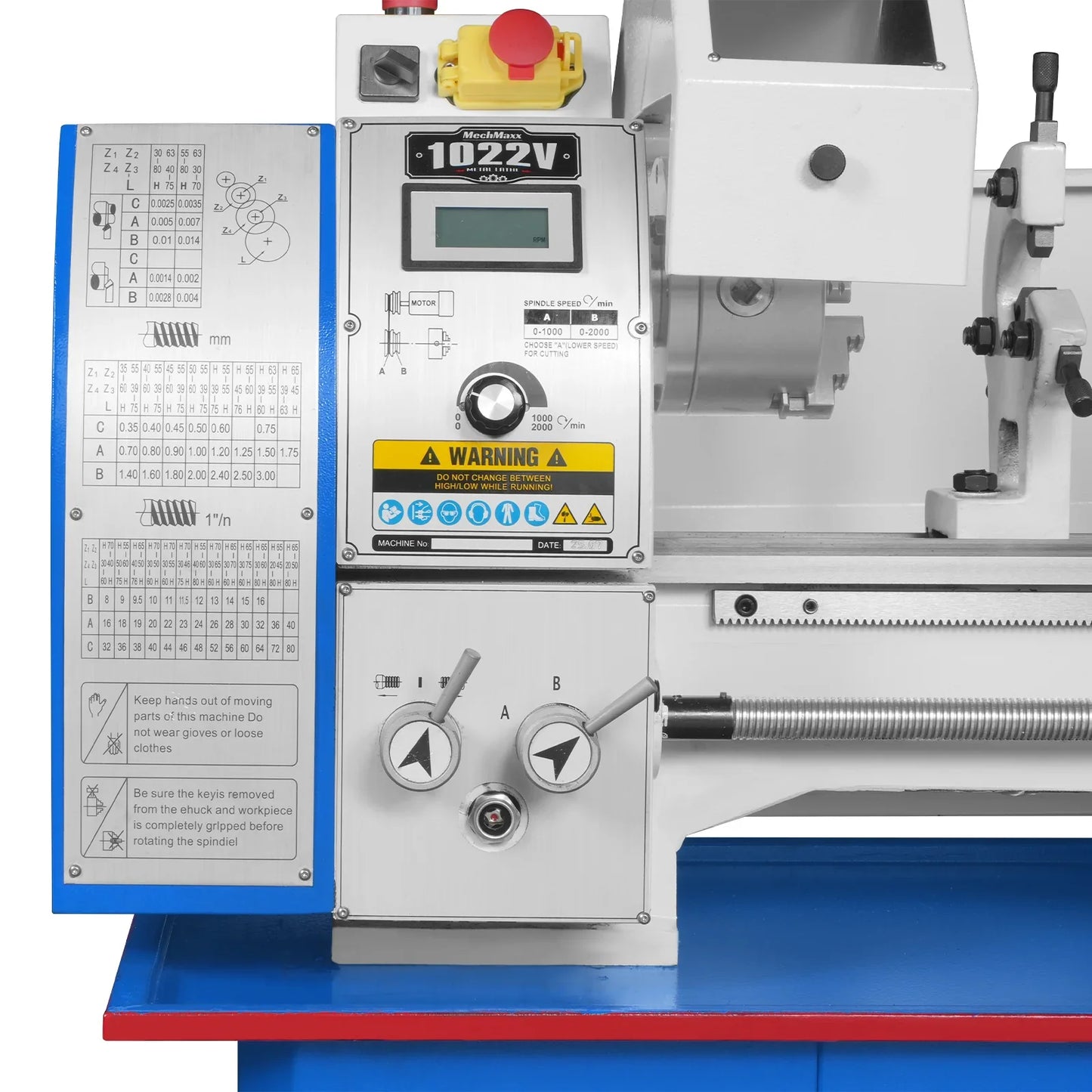 MechMaxx 1022VD Metal Lathe 10 x 22" Industrial Benchtop DRO Variable Speed 1.5HP Brushless Motor New