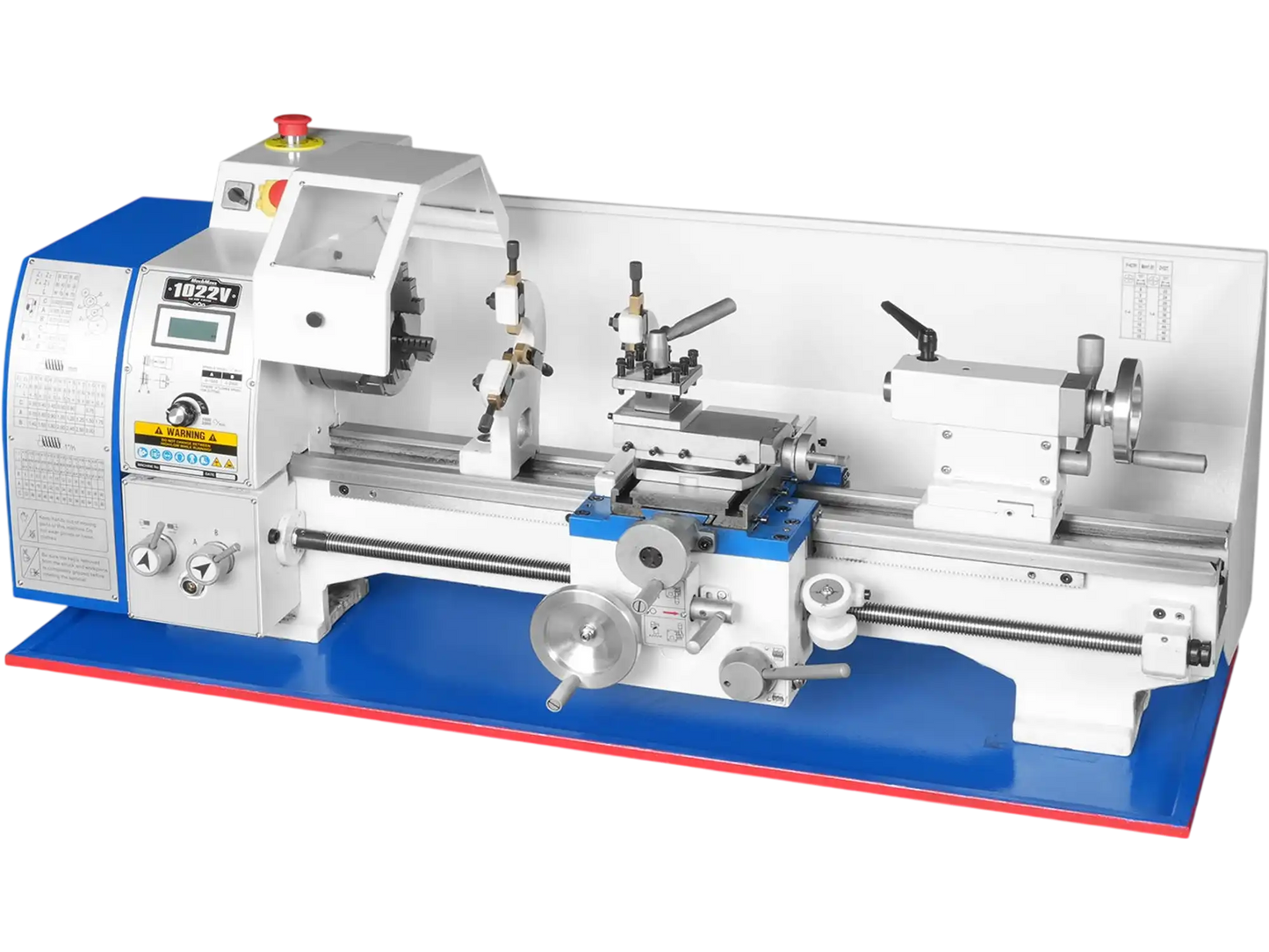 MechMaxx 1022V Metal Lathe 10" x 22" Industrial Benchtop High Precision Variable Speed 1.5HP Brushless Motor 0-2000 RPM Without Stand New