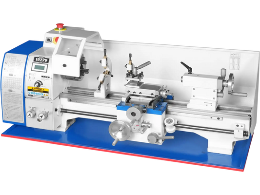 MechMaxx 1022V Metal Lathe 10" x 22" Industrial Benchtop High Precision Variable Speed 1.5HP Brushless Motor 0-2000 RPM Without Stand New